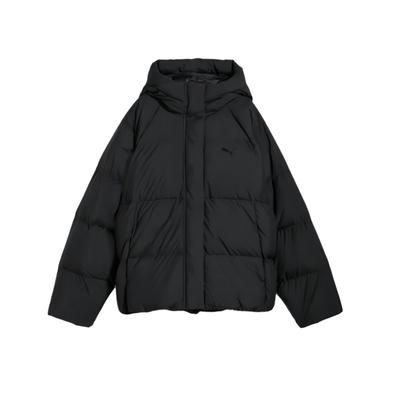 Sportstyle Womens Basic Collection FW24 Lifestyle Down Outerwear Warmcell Solid Color Loose Fit Zip-Up Hooded Puffer Jacket 684079-01