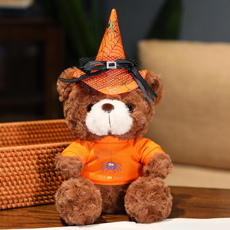 Halloweenowy Duch Dynia Niedźwiedź Pluszowa Zabawka - Koszulka Dekoracja Pluszowego Niedźwiadka