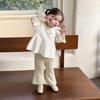 2026 Spring Floral Doll Shirt & Korean-Style Two-Piece Set for Infant and Toddler Girls
