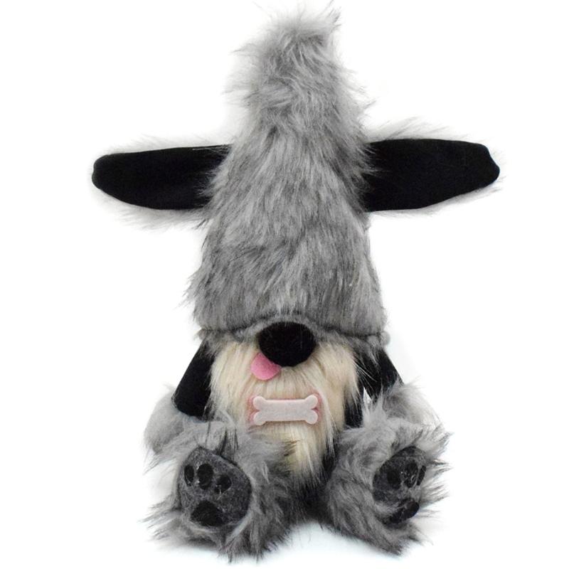 

Handcrafts Black Dog Gnomes Plush Dolls Dog Ear Swedish Tomte Ornament for Bedroom or Living Room Desktop Decoration