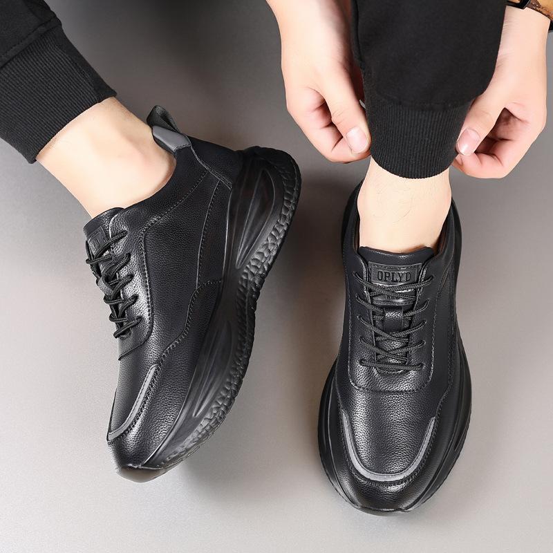 Men's Shoes Autumn and Winter 2024 New Casual Leather Shoes Men's Running Sports Shoes Men's Soft Sole Autumn