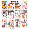12pcs Face Change Cartoon Animal Stickers DIY Emotion Sitcker for Scrapbook Notebook Cartoon Graffiti Stickers Gifts Party Favor