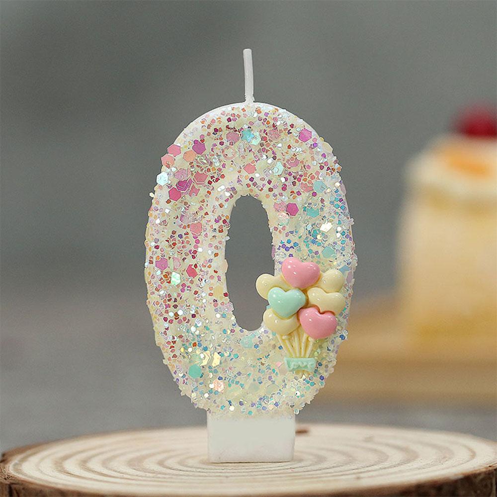 

0-9 Number Birthday Party Painted Dual-Color Glow Digital Candles Cake Topper for Wedding Christmas Festival Decoration Supplies