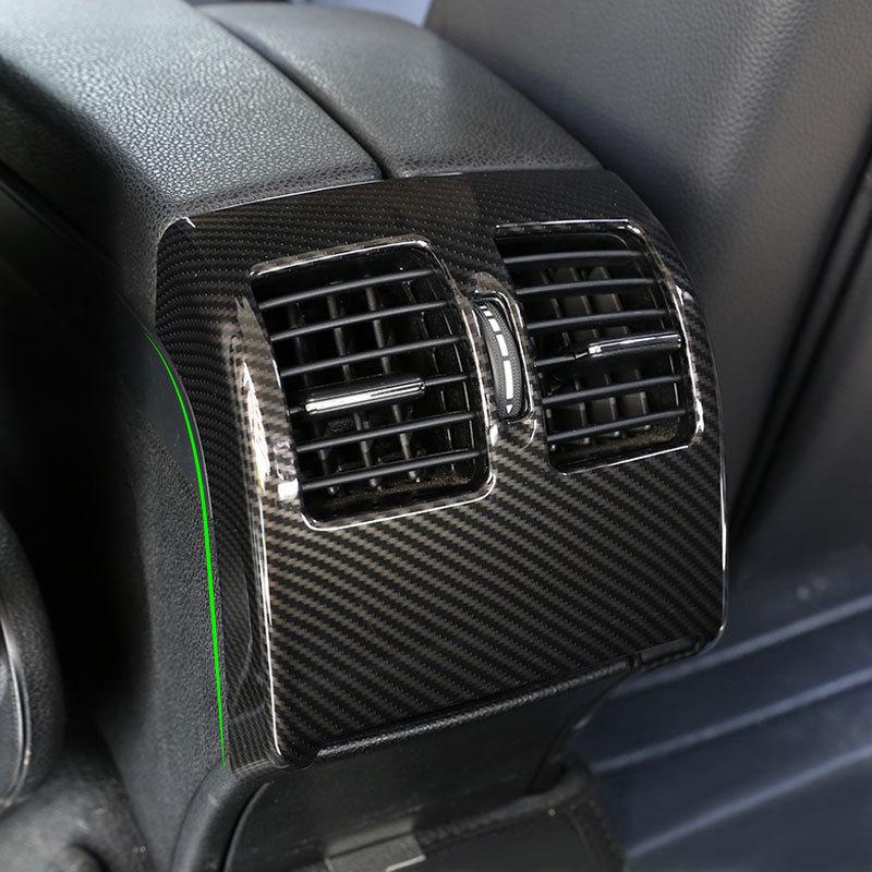 Car Carbon Fiber Texture Rear Air Condition Air Outlet Vent Frame Cover Sticker Trim For Mercedes Benz C Class W204 2008 - 2013
