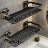 2PCS Bathroom Shelf Makeup Storage Organizer No Drill Wall Shelf Aluminum Alloy Shampoo Rack Shower Shelf Bathroom Accessories