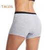 Women's Cotton Menstrual Briefs 4-Layer Leak-Proof Middle Waist Period Underwear Nighttime Absorbent Boyshorts for Heavy Flow Ladies Girls