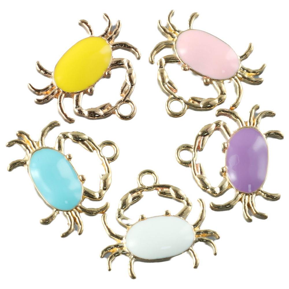 40pcs Bracelet Making Random Colors Crab Charms Marine Theme 40pcs Ocean Animal Enamel Charms Jewelry Making Women