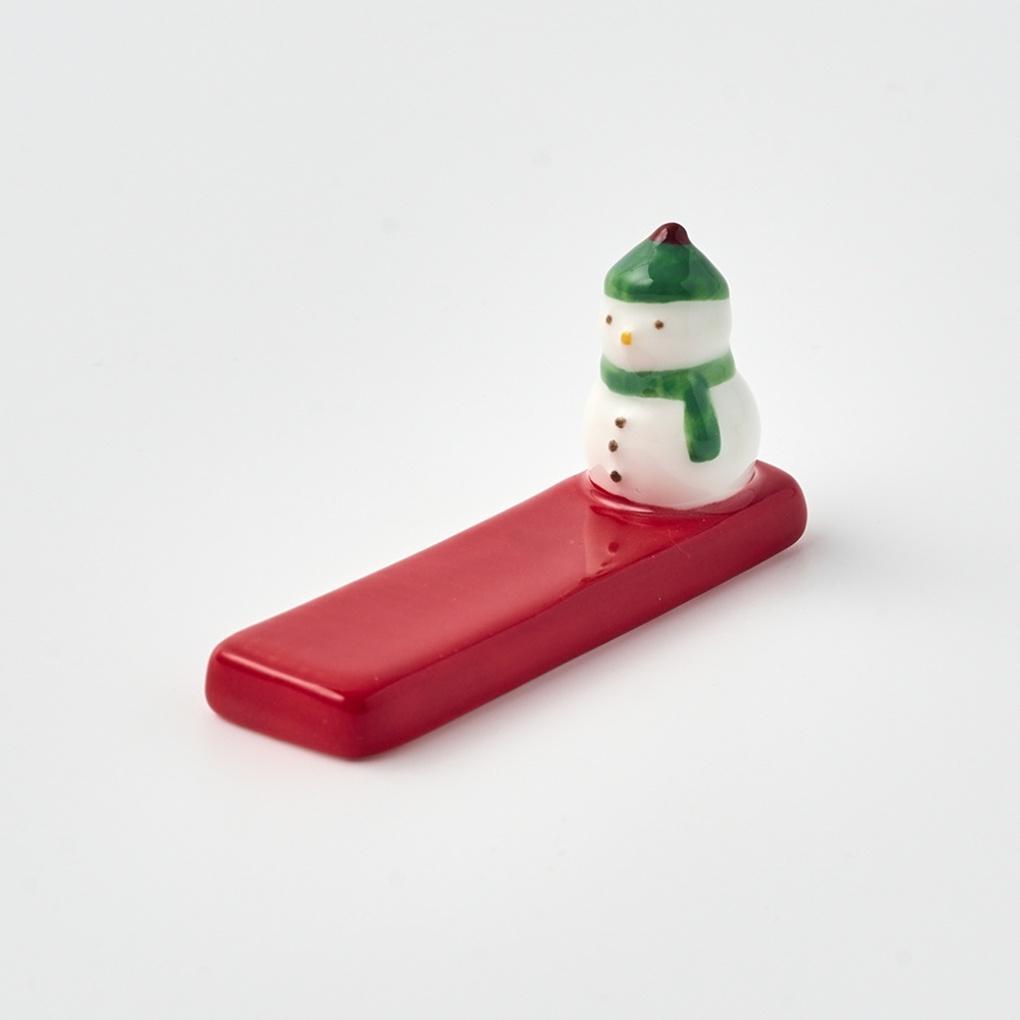 [Click on the banner]L Cozy Winter Snowman Spoon Rest Red_NK9125052