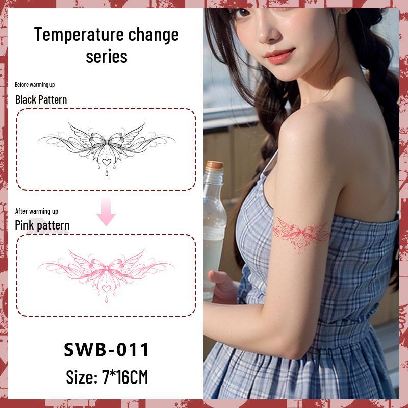 Temperature-Sensitive Succubus Finger Color-Changing Waterproof Tattoo Sticker - Cute Cartoon Design