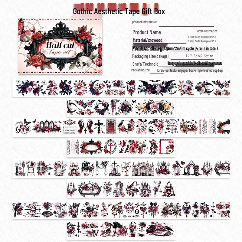 Die-cut PET Washi Tape Set: Coffee Theme, European & American Style for Journaling & Decoration
