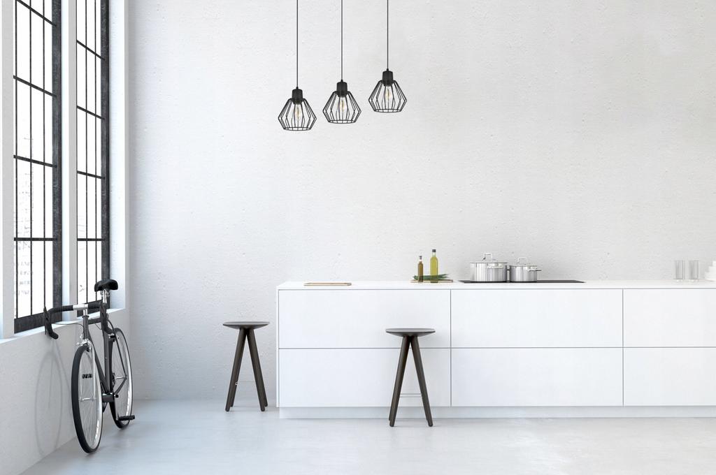 Hanging Lamp, Ceiling Chandelier, Wire Shade, Led