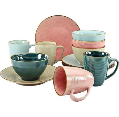 CreaTable Cosy Morning Multicolor Dinnerware Set, 12 Pieces (22245)