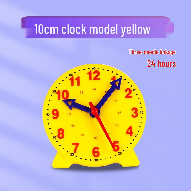 

10cm Three-Hand Clock: Time Recognition Teaching Aid for Primary Students