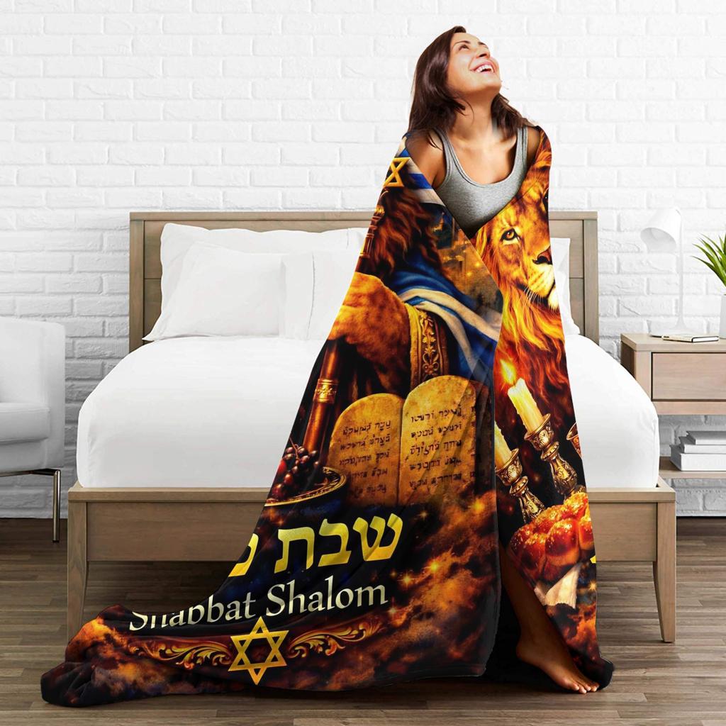 Jewish Passover Lion Blanket Quality Super Soft Throw Blanket Winter Travel Outdoor Aesthetic Bedspread