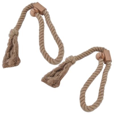 2PCS Curtain Tieback Cotton Curtain Holdback Rope Curtain Magnetic Cord for Household