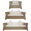 Día Y Noche - Día Y Noche 3-Piece Sofa Set with Natural Rattan Cushions