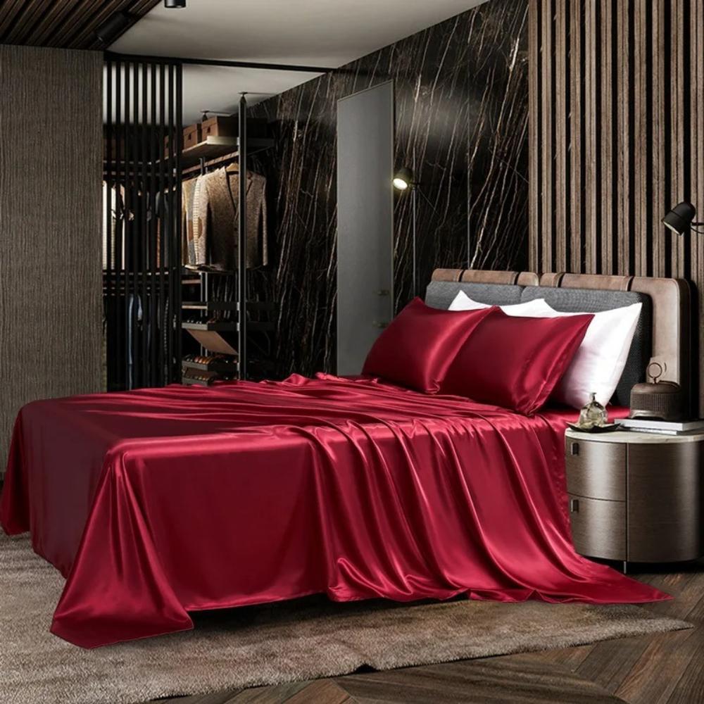 2PCS Satin Pillowcase Gifts Luxurious and Silky Throw Pillows with Envelope Closure 20x36 Inches Pillow Cover for Hair and Skin