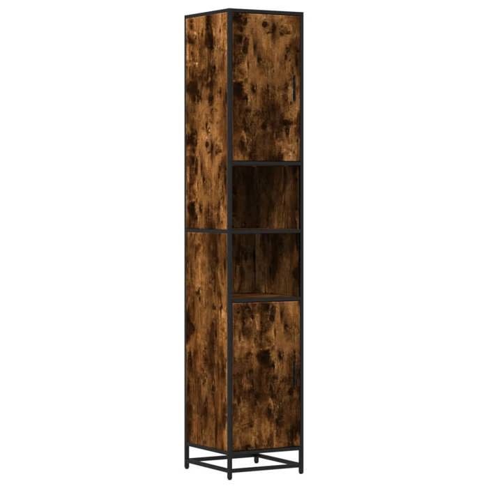 VidaXL Armoire de salle de bain chêne fumé bois d'ingénierie et métal 3300882
