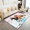 Galloping Horse Area Rug Soft Cherry Blossom Carpet for Bedroom & Living Room, Non-Slip Kids/Teens Decor Floor Mat