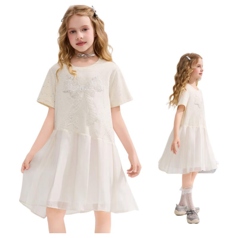 ASK JUNIOR Girls  Summer Short Sleeve Princess T-Shirt Dress 150