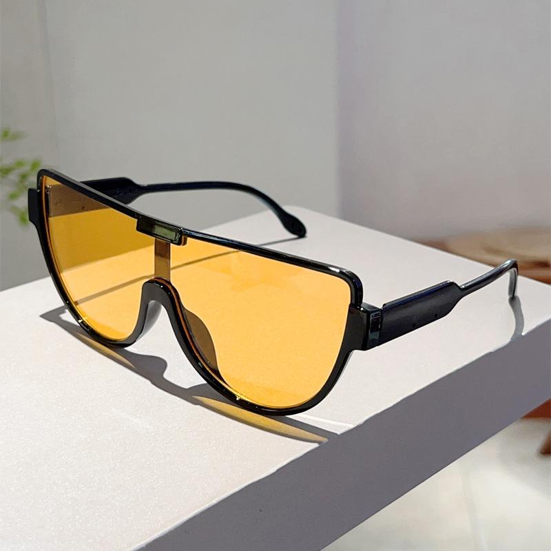 Luxury Brand Designer Half Frame Oversized Sunglasses Women For Men Vintage Fashion Sun Glasses Trendy Punk One Piece Shades