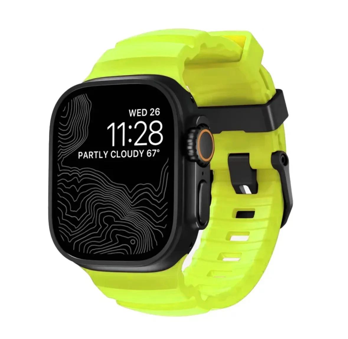 

Silicone Strap For Apple Ultra 3 2 1 49MM Sports Band For Iwatch Series 11 10 9 8 SE 3 46mm 45MM 41MM 44MM 42MM Breathable Band 42 44 45mm&Without box