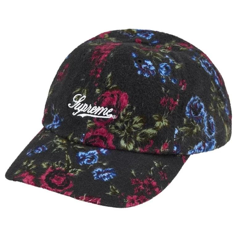 Supreme Floral Flannel 6-Panel Black One-Size
