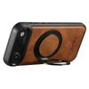 SUTENI G3 For iPhone 17 Air Case Compatible with MagSafe Waxy Texture Rotating Kickstand Leather Phone Back Cover