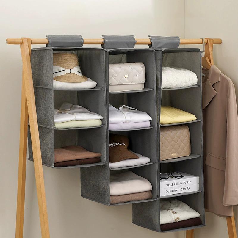 1/3/4/5 Layer Portable Wardrobe Hanging Storage Bag Interlayer Drawer Type Clothes Hangers Holder Hanging Closet Organizer