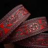 Cow Leather Embossing Belt Male Classic Vintage Pin Buckle Strap