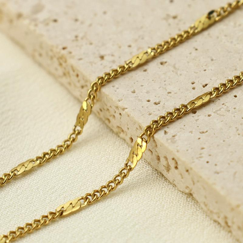 Girls' Simple Chain 316 Material Gold Necklace Fashionable Versatile Personalized Anklet Bracelet