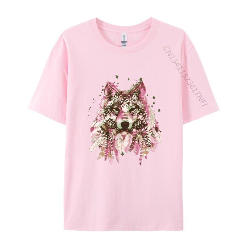 Clothing Native American Wolf Head Tribal TShirt Men New Design Crazy Tops T Shirt Cotton T Shirts Design