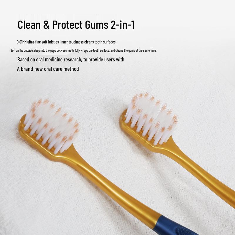 Adult Wide Head Soft Bristle Toothbrush Family Set, 6 Pieces - High-Density Soft Silk Bristles