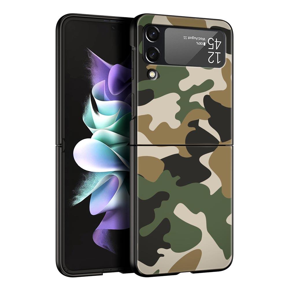 Camouflage Camo Military Army Phone Case For Samsung Galaxy Z Flip 6 5 4 3 Shell For Samsung Z Flip3 Flip4 Flip5 Hard PC Cover