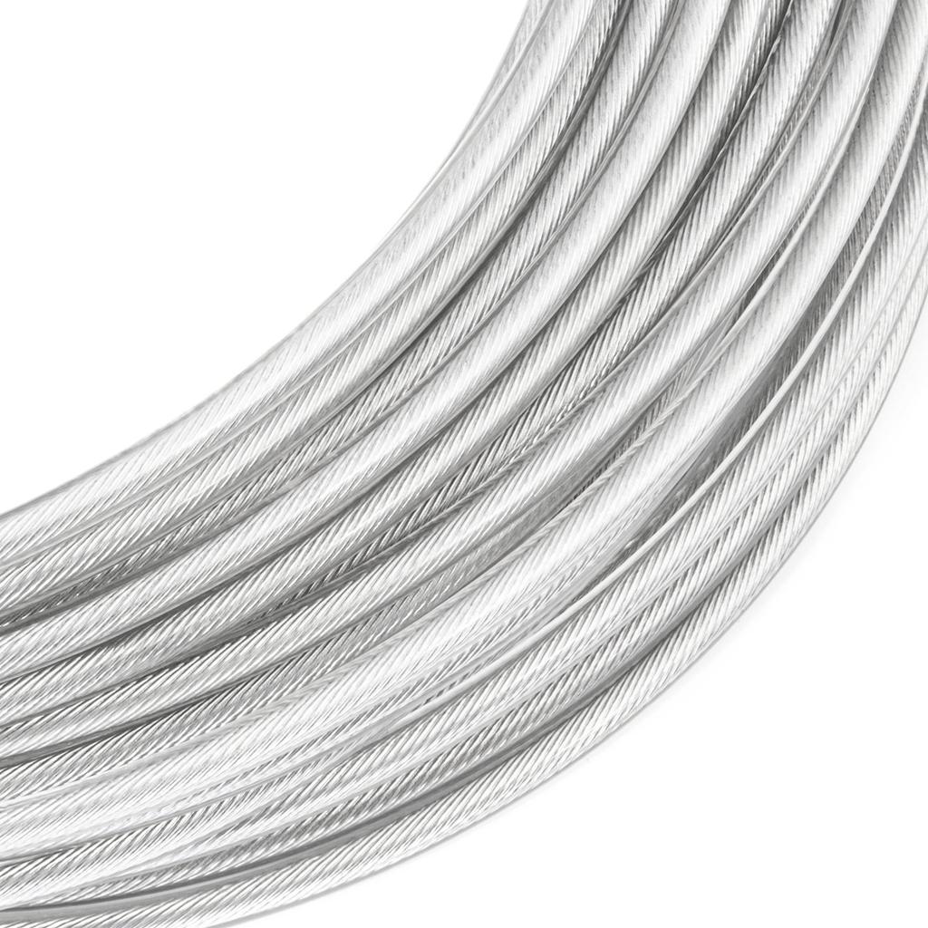 100m DRAHTSEIL in PVC 2.5/5mm TRANSPARENT verzinkt Stahlseil Seil Draht Stahl