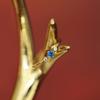Anello in Argento Sterling 925 Placcato Oro 14K con Zircone Blu per Donna Accessori Gioielli Party Giapponesi di Lusso Leggero