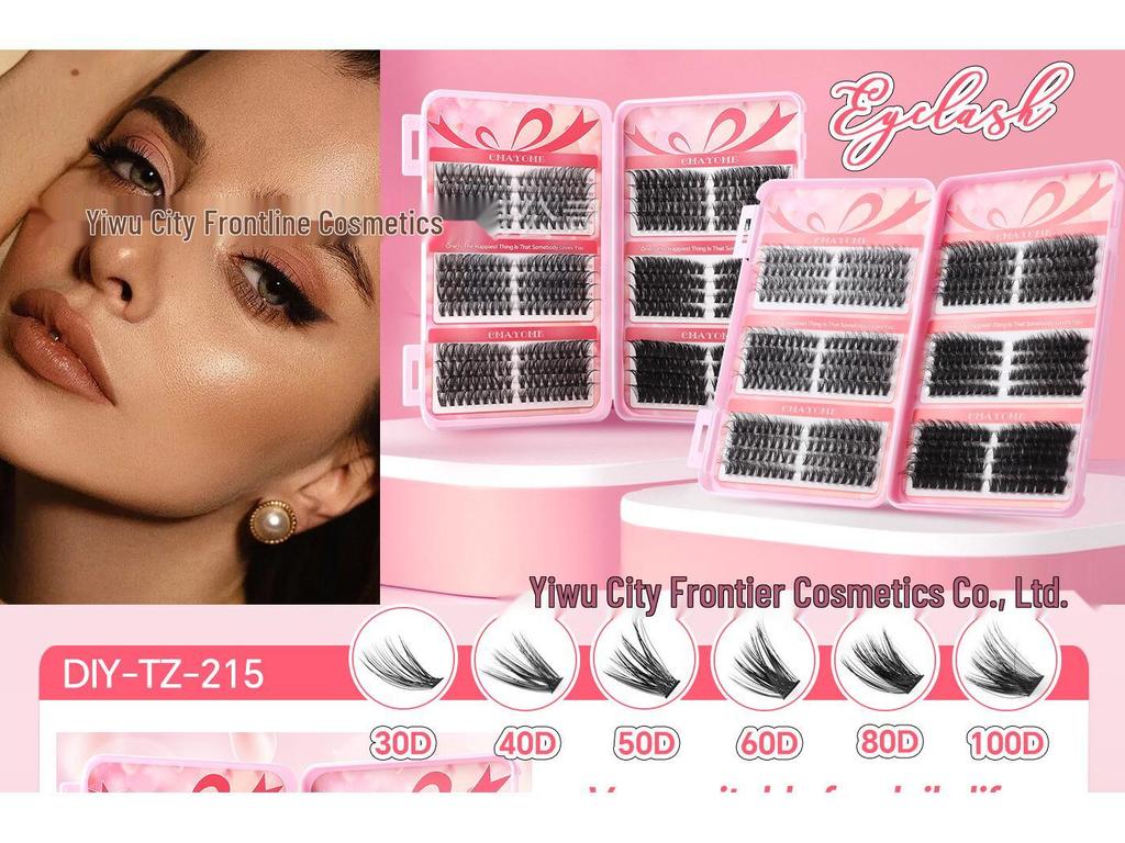 DIY Segmented D Curl Self-Adhesive Natural Thick False Eyelashes Set