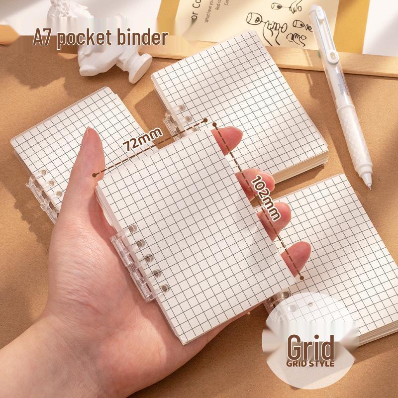 A7 Portable Loose-Leaf Pocket Diary - Daily Planner with Detachable Lined, Grid, and Blank Pages