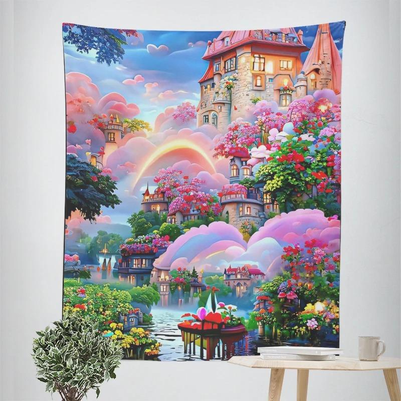 Декоративный гобелен «Сцена из усадьбы мечты» для домашнего декора — фото 10