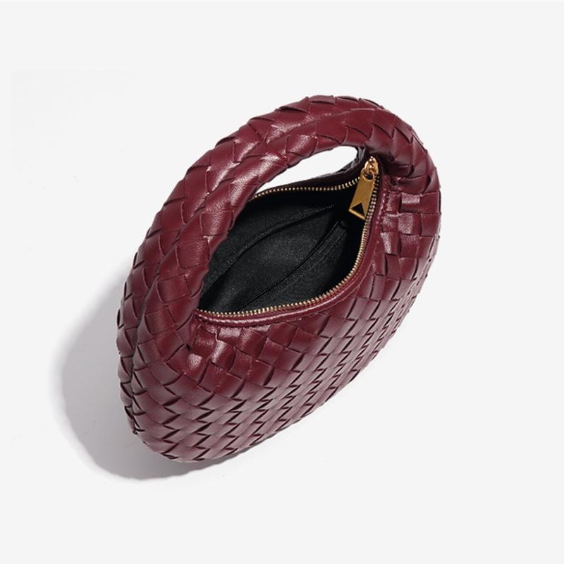 Geflochtene Damen Umhängetasche Mode Einfarbige Mini-Handtasche Hobo-Tasche Beutel Umhängetasche