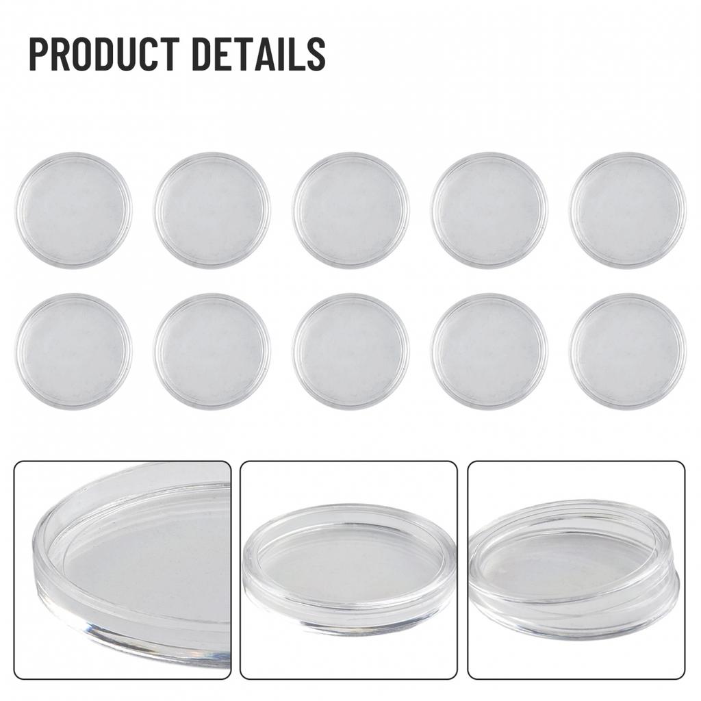 Coin Collection Display Holder Case Clear Round Storage Box Organizer (10PCS)