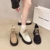 Thick-soled Martin Boots for Women's 2025 New Spring and Autumn British Style Retro Round Head Thick Heel Foreign Style Versatile Lace-up Sho
