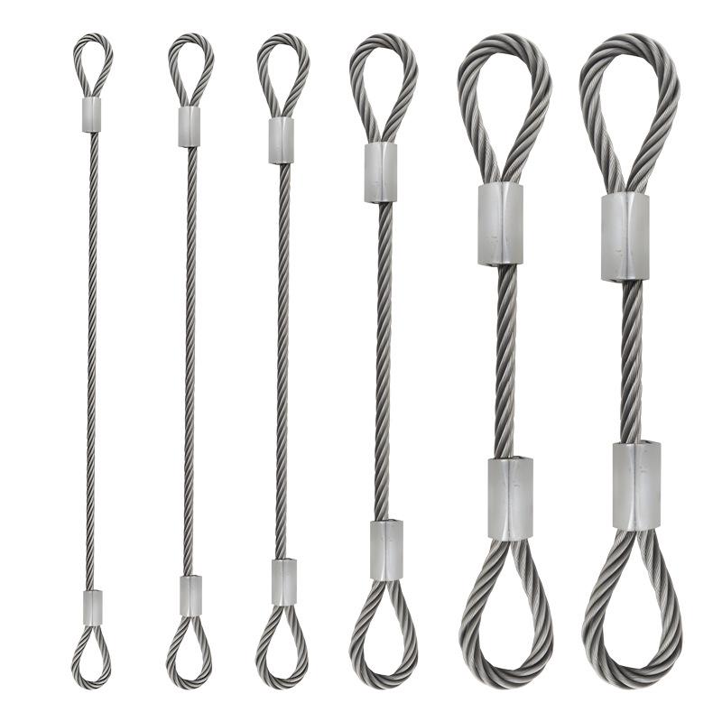 304 Stainless Steel Wire Rope Lamp: Durable, Anti-Fall, Rubber-Coated, Crimped Aluminum Sleeve for Safe Picture Hanging.