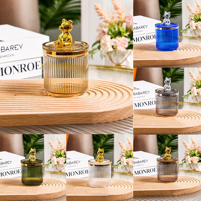 Niedlicher Bär Wattepadhalter Wattestäbchenhalter Wattestäbchenhalter Aufbewahrungsbox Kosmetik Schmuck Badezimmer Make-up Behälter Lippenstift Organizer Box