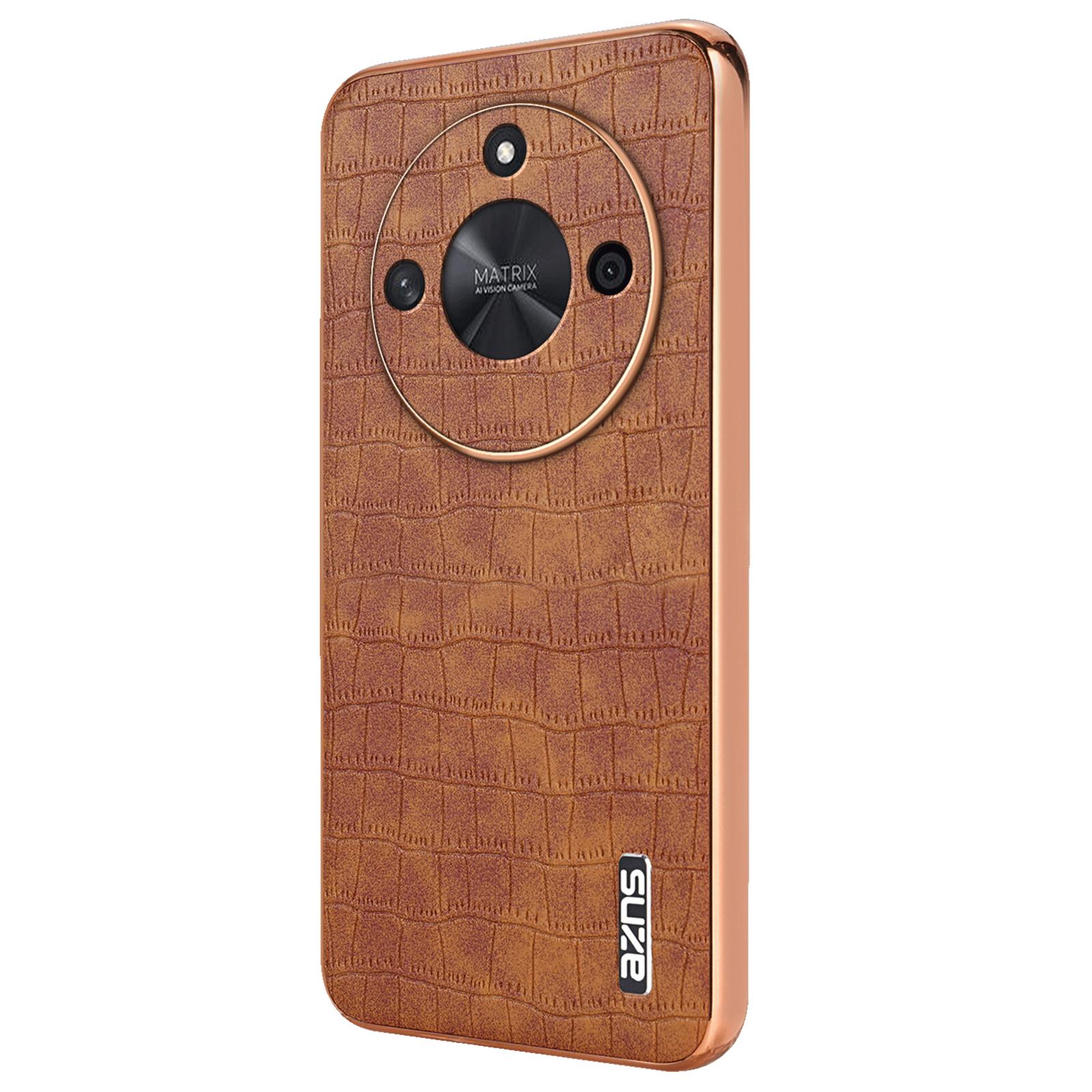 

For Honor X50 5G/X50 Pro 5G/X50 GT 5G Case Crocodile Texture Leather+TPU Phone Cover Brown