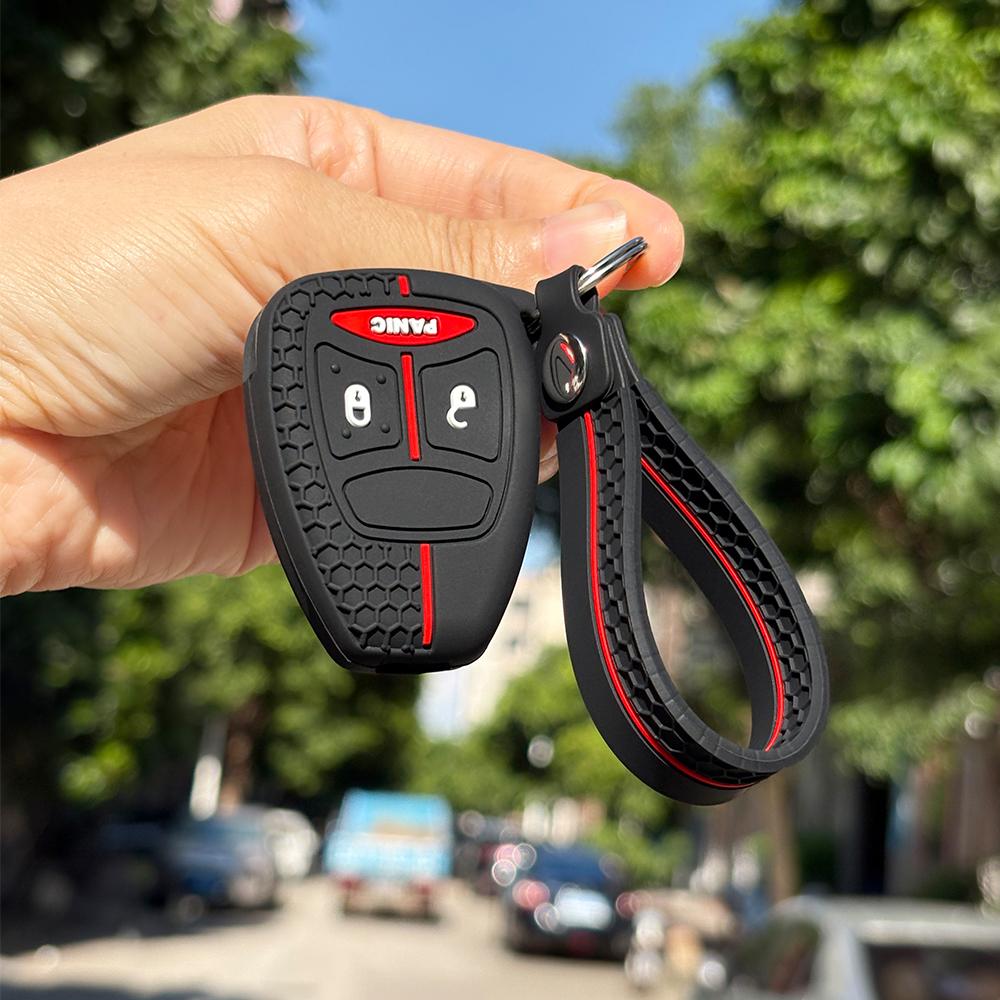 Car Key Caps Case Cover With Keychain Holder For Jeep Grand Cherokee Patriot Compass For Dodge Avenger Caliber For Chrysler 300c
