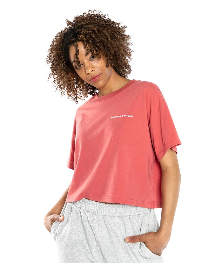 Bichiseuaenkeulim [Crop Fit]Simple Logo Short Sleeves-Pink