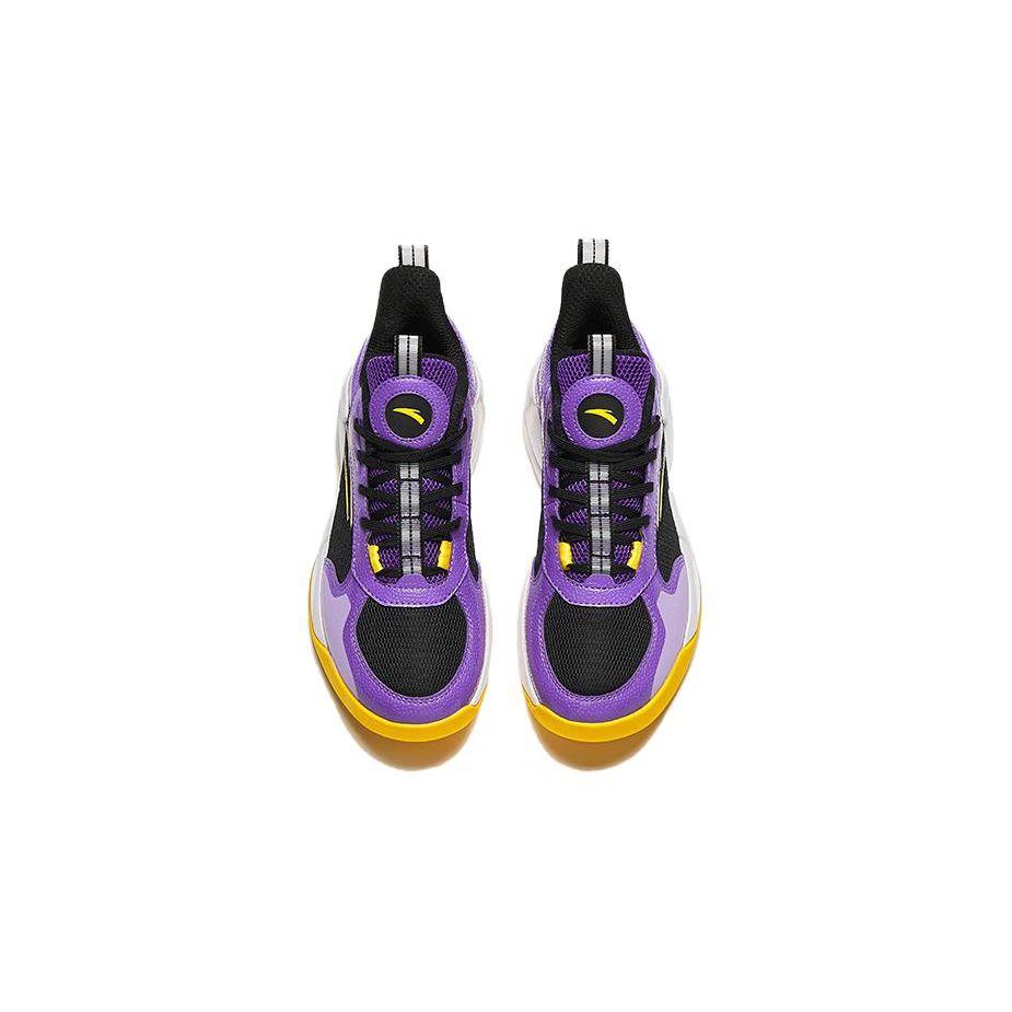 Anta Kids Wind Tunnel Comfortable Versatile Shock Absorption Low Top Basketball Shoes Kids Basketball Shoes Purple A312421104-6