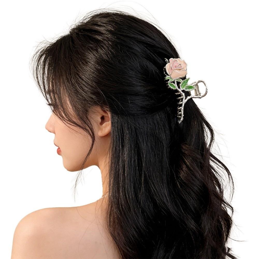 Metal Flower Hair Clips Advanced Hair Grab Fashion High Ponytail Holders  for Women Girls