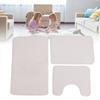 3 Pieces Toilet Mat Set Non Slip Water Absorbent Washable Bathroom U Shaped Toilet Rug Set for Home Toilet Training